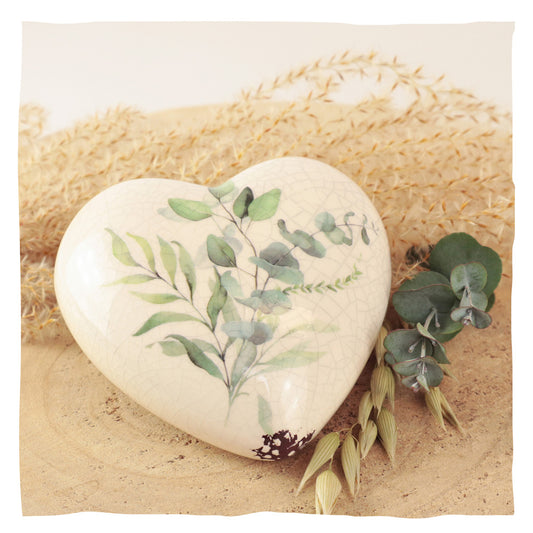 Urne en céramique "Heart with Leaves”