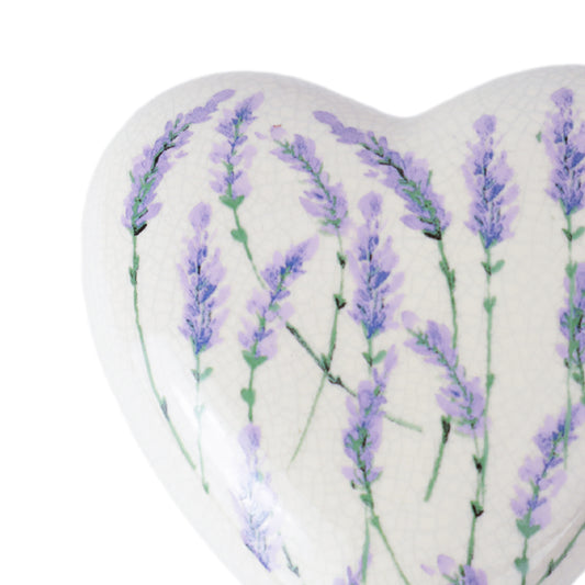 Urne en céramique "Heart with Lavender”
