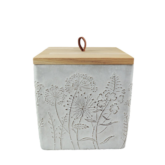 Urne en céramique "Fleurs sauvages", carrée