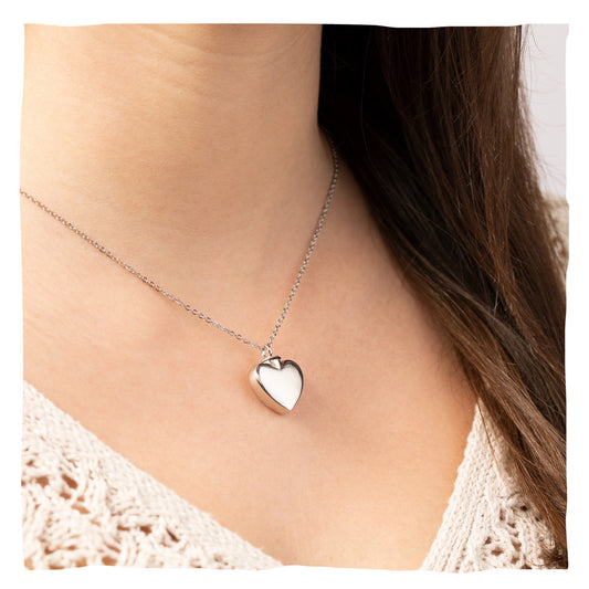 Collier de cendres "Coeur" en argent 925 - personnalisable