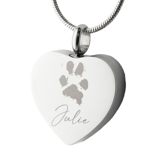 Collier en frêne "Heart" en acier inoxydable - personnalisable