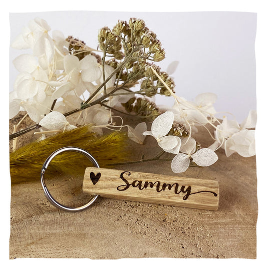 Porte-clés "Nature" - avec le nom de ton animal en main avec motif