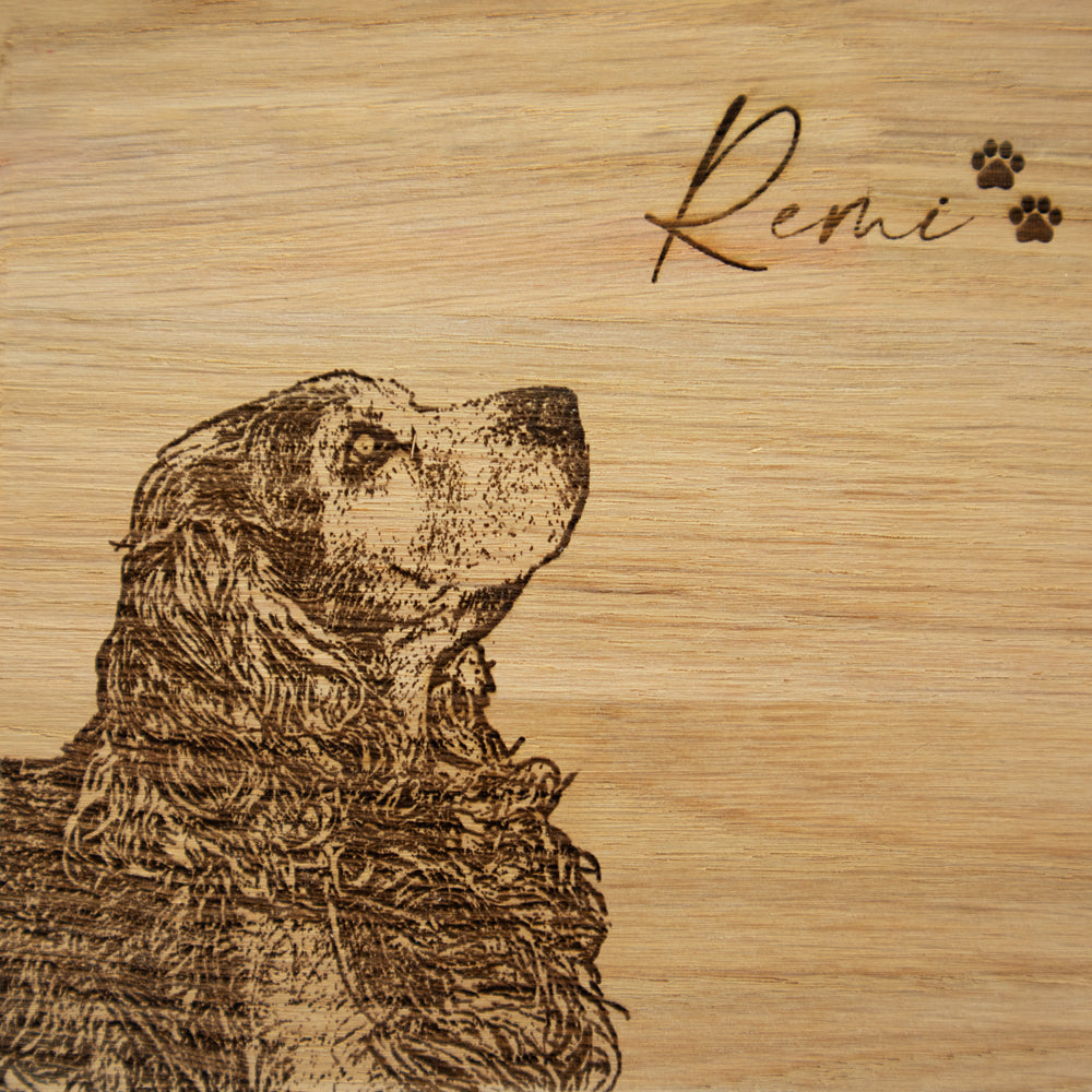 Inscription individuelle en écriture manuscrite avec gravure photo de ton animal