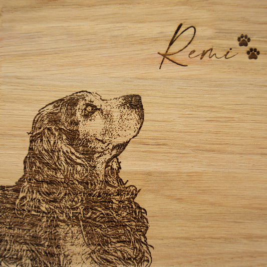 Inscription individuelle en écriture manuscrite avec gravure photo de ton animal