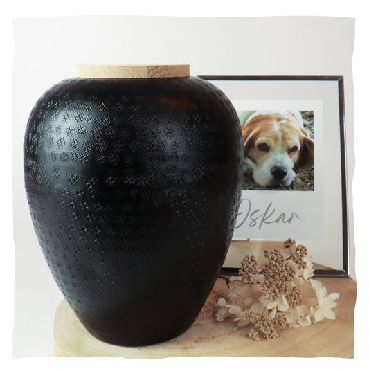Urne en aluminium pour animaux "Black Metallic”