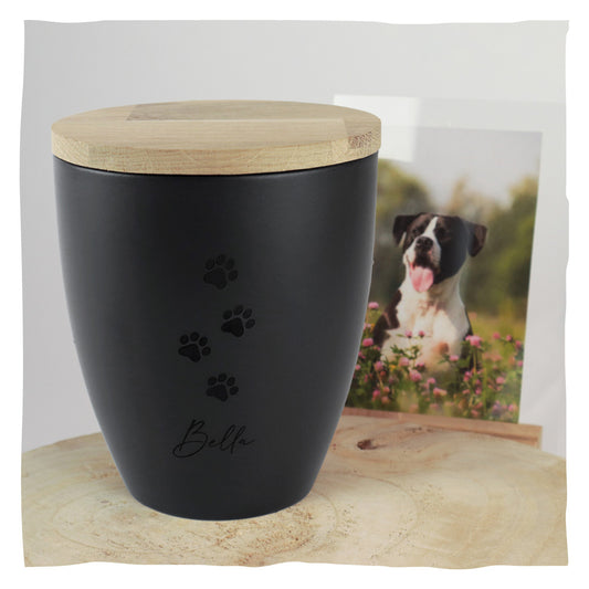 Urne en céramique "Black avec patte”