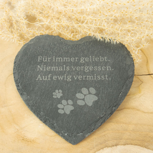 Cœur en ardoise «Für immer geliebt»