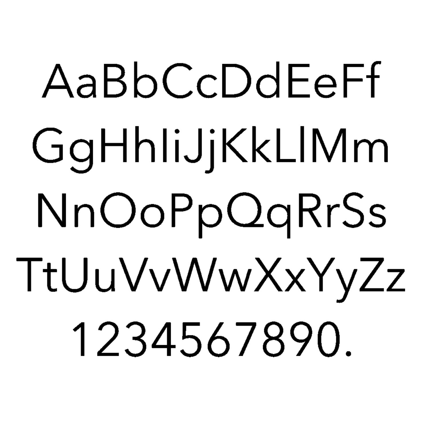 Inscription standard en caractères d'imprimerie