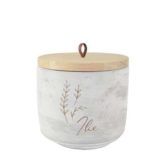 Urne en céramique "Béton Bauhaus avec fleur”