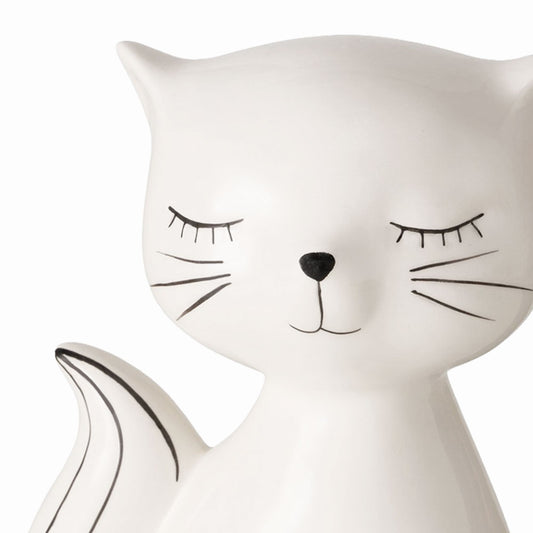 Urne en céramique "Chat blanc avec cœur"