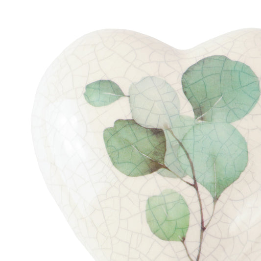 Urne en céramique "Heart with Eucalyptus”