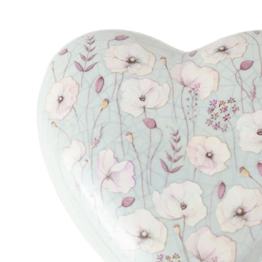 Urne en céramique "Heart with Poppy”