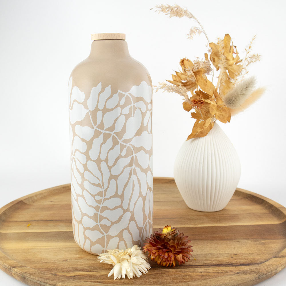 Urne pour animaux en céramique « Wavy Leaves » - haute