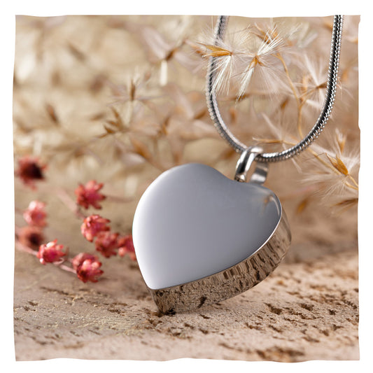 Collier en frêne "Heart" en acier inoxydable - personnalisable