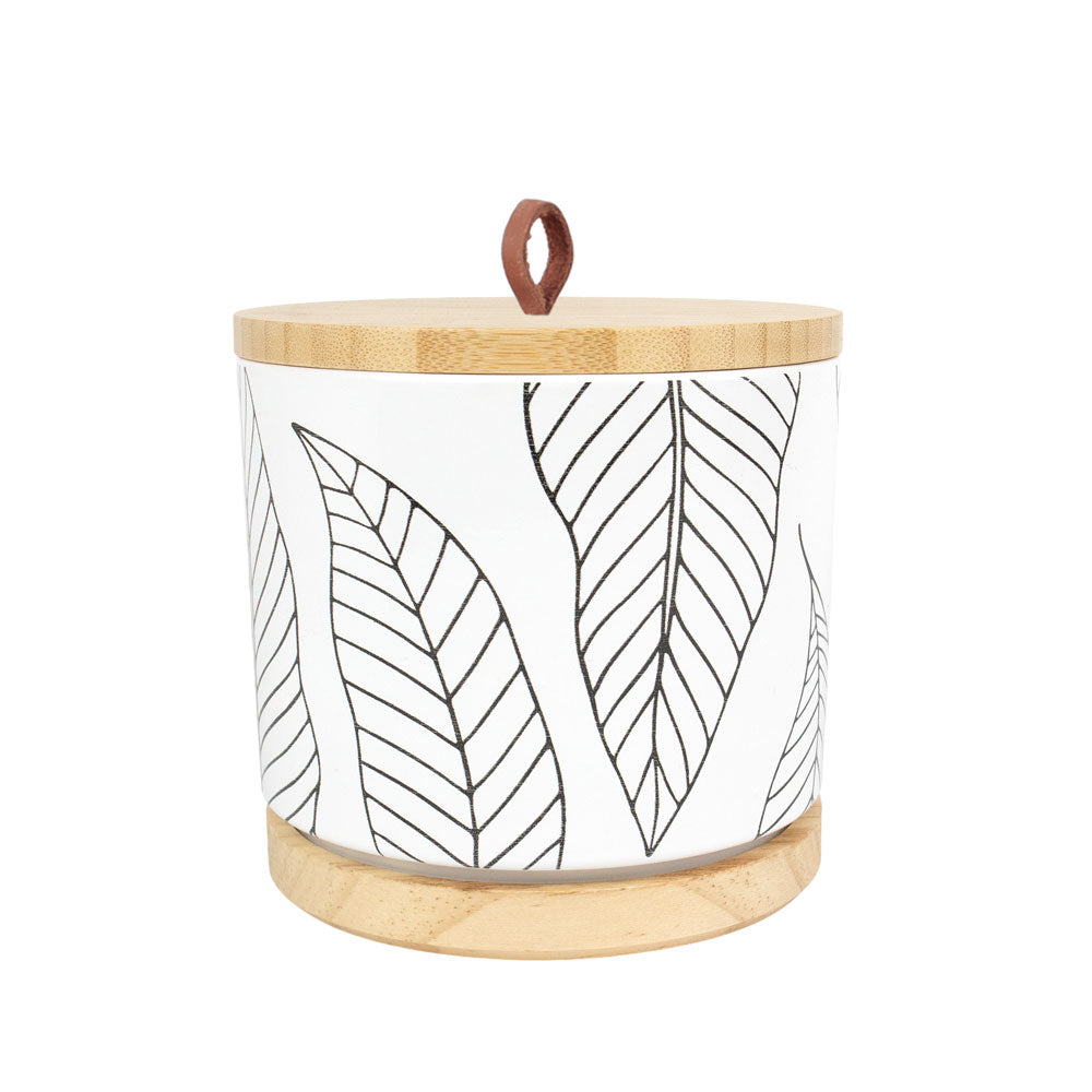 Urne pour animaux en céramique «Graphic Leaves»