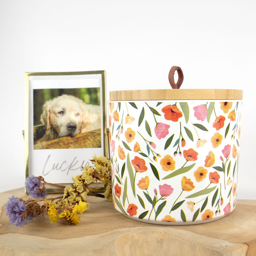Urne pour animaux en céramique «Floral Greetings»
