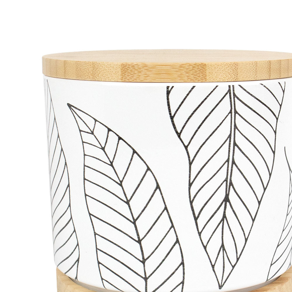 Urne pour animaux en céramique «Graphic Leaves»