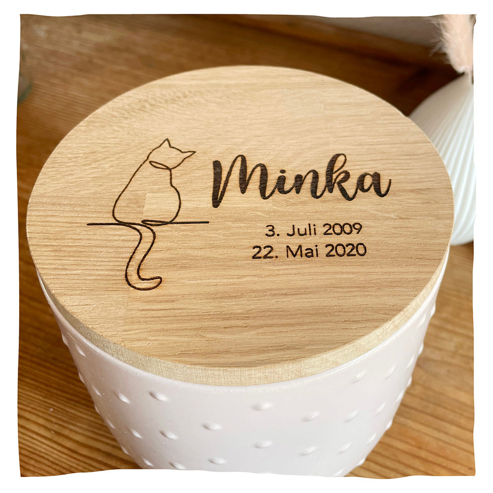 Inscription individuelle en écriture manuscrite - avec silhouette de chat et date