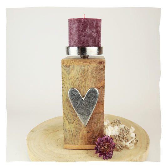 Urne en bois pour animaux "Silver Heart avec lumière commémorative".