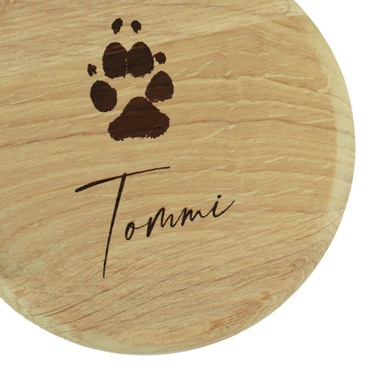 Inscription individuelle en écriture manuscrite avec l'empreinte de la patte de ton animal