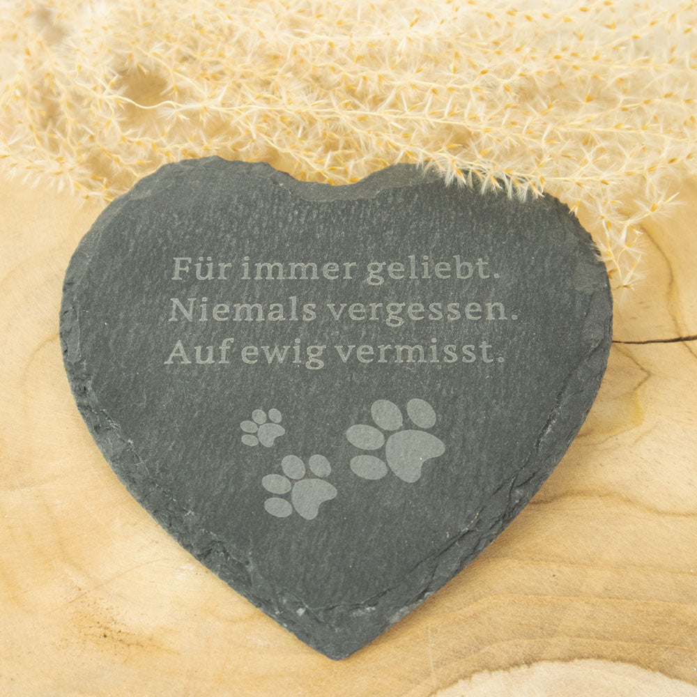Cœur en ardoise «Für immer geliebt»