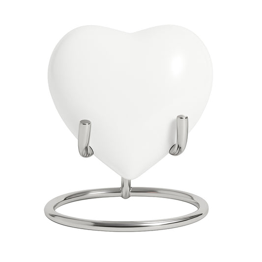 Flatteur pour le cœur en blanc "Heart" avec les cendres de ton animal